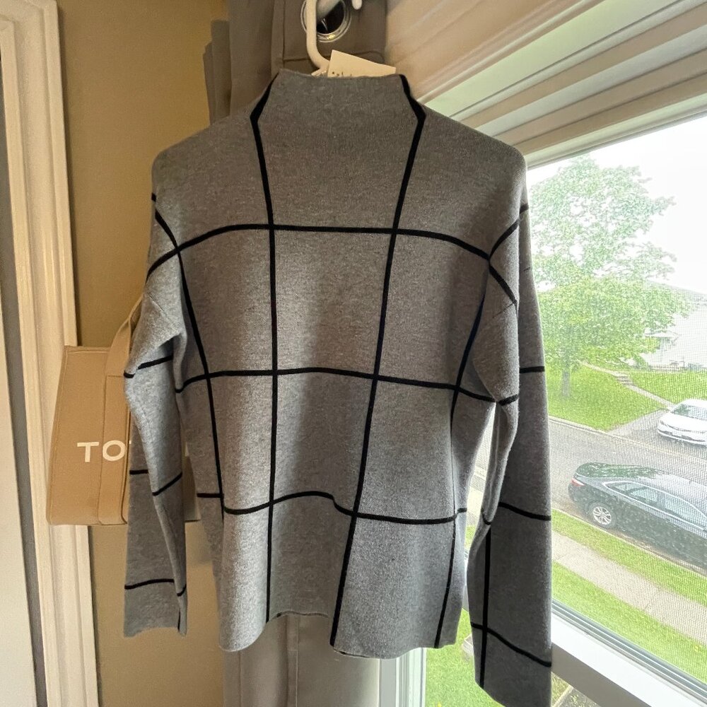Grey and Black short turtle neck sweater